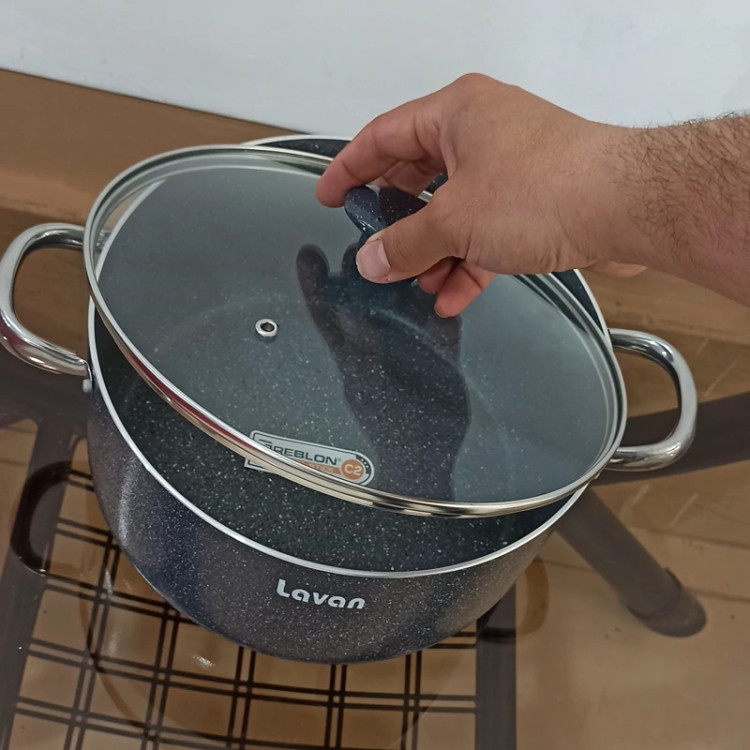 قابلمه گرانیتی سایز 26 لاوان مدل تیتان طوسی با ارسال رایگان