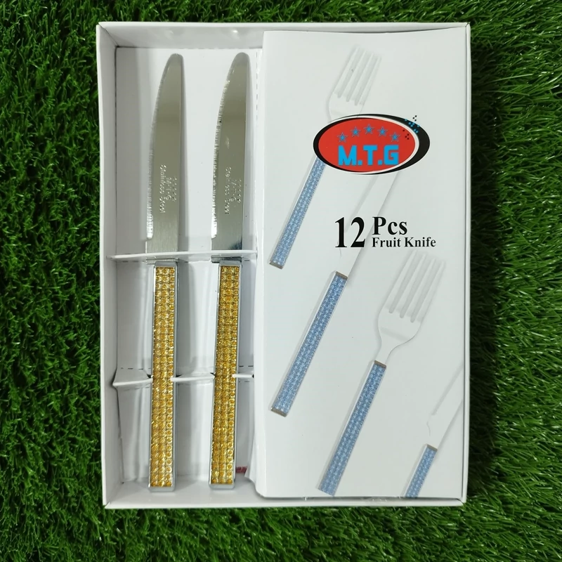 چاقو میوه خوری MTG کد 15706 طلایی بسته 12 عددی با ارسال رایگان