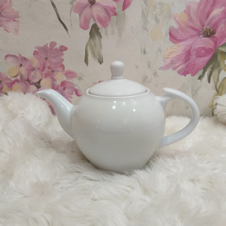 قوری چینی تقدیس سفید ساده سایز 6 با ارسال رایگان