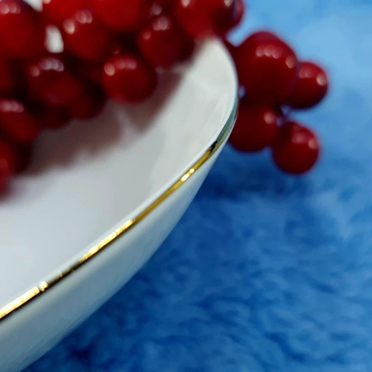 کاسه سالاد چینی لورین مدل سناتور لب طلا بسته 1 عددی