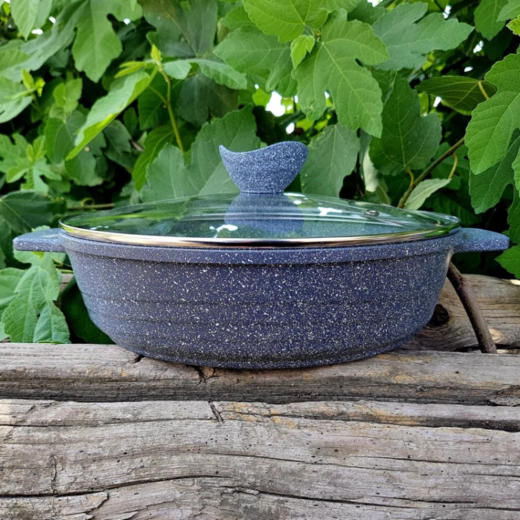 تابه 2 دسته گرانیتی سایز 28 پیلو خاکستری PILAU مدل اسنو هپی ارسال رایگان
