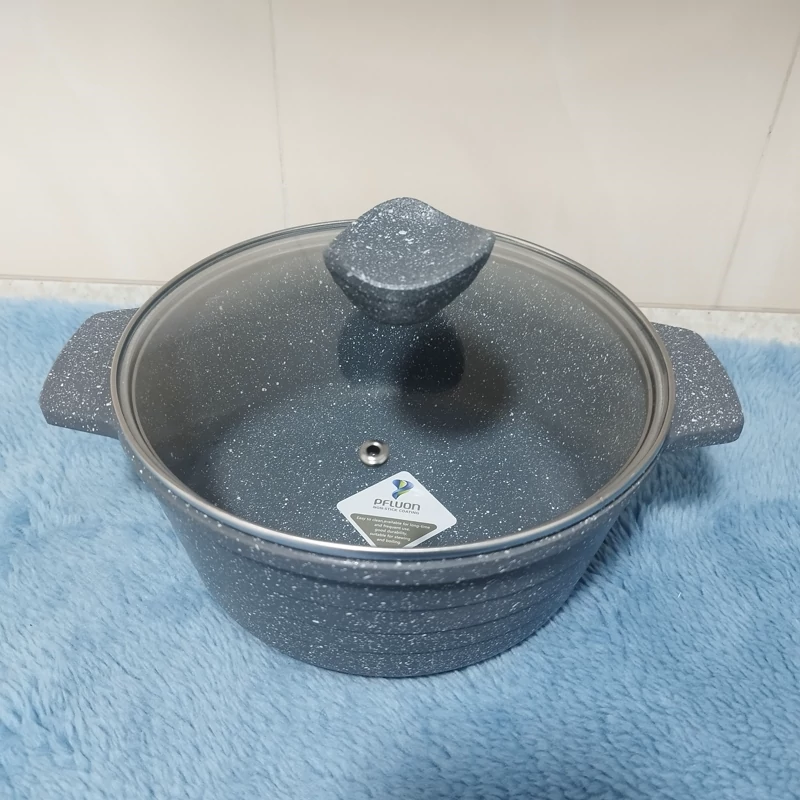 قابلمه گرانیتی سایز 22 پیلو خاکستری مدل اسنو هپی ارسال رایگان