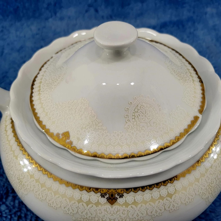 سوپ خوری درب دار چینی پارس طرح 1896 بسته 1 عددی