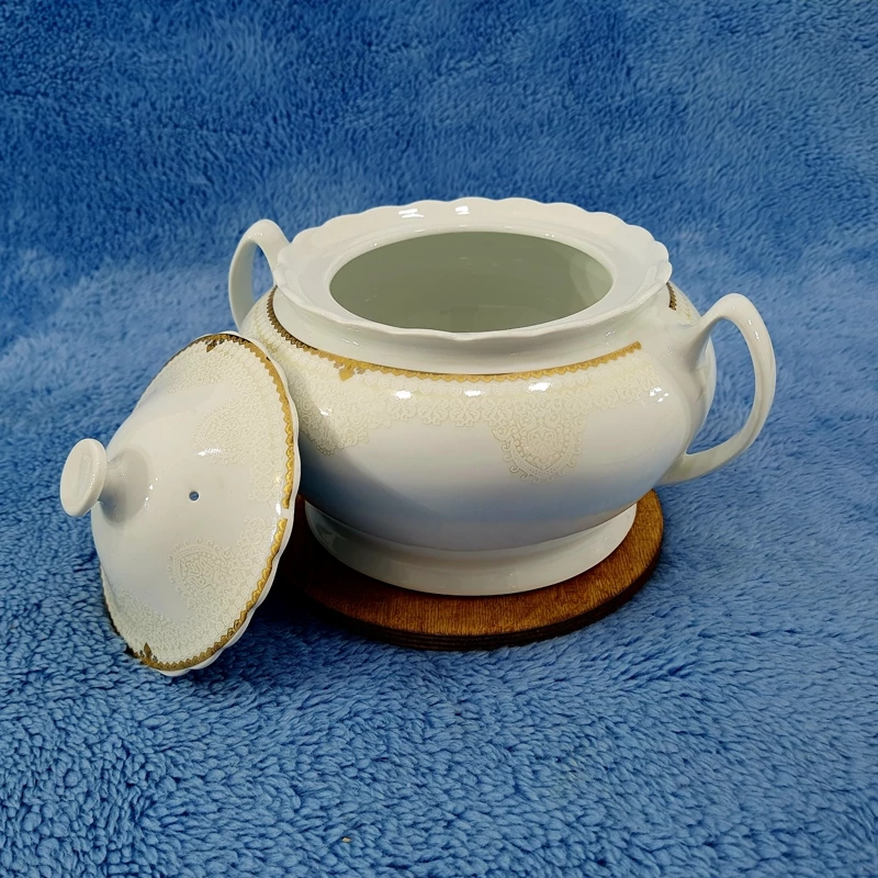 سوپ خوری درب دار چینی پارس طرح 1896 بسته 1 عددی