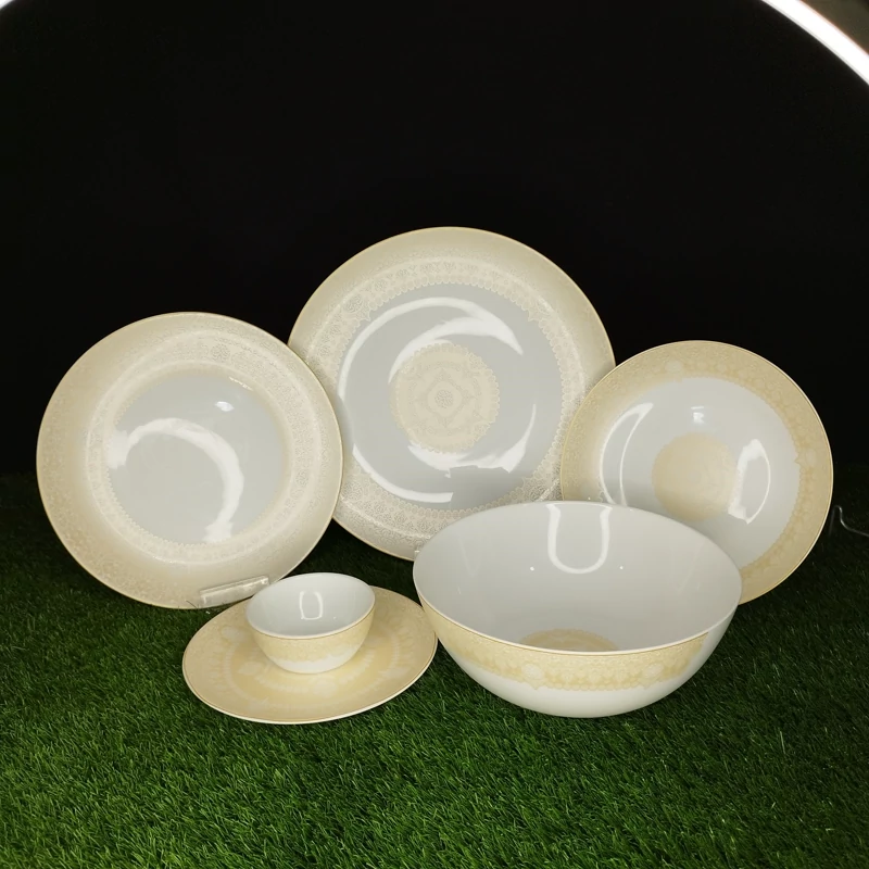 سرویس آرکوپال 26 پارچه دینو طرح کوپانو کرمی لب طلا با ارسال رایگان