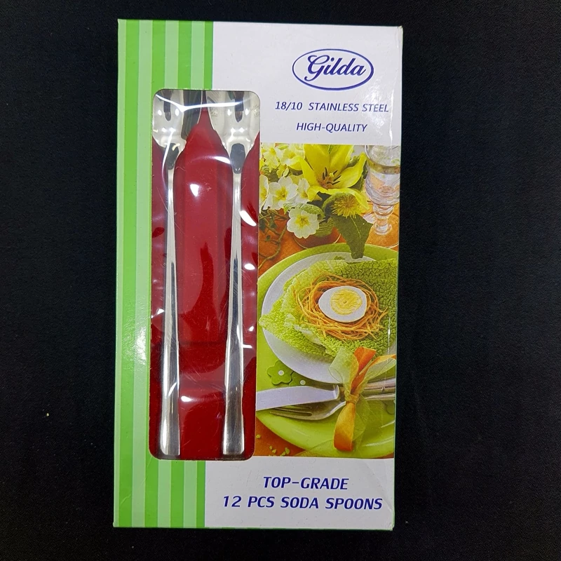 قاشق چای استیل نگیر گیلدا طرح دونا براق GILDA بسته 12 عددی با ارسال رایگان