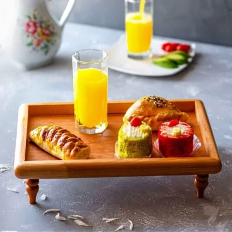 سینی چوبی پایه دار رایز با چوب راش گرجستانی کد 11086