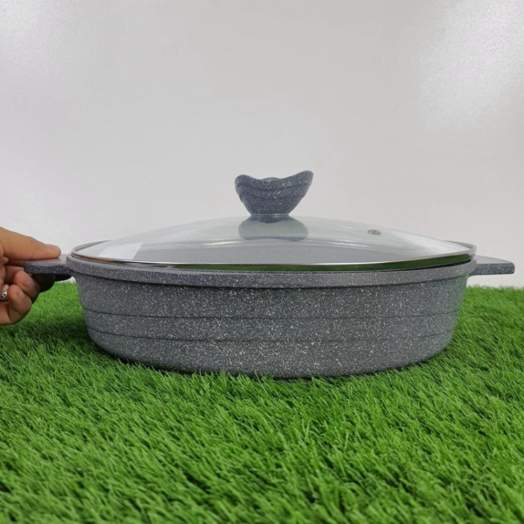 تابه دودسته گرانیتی سایز 32 پیلو خاکستری PILAU مدل هپی ارسال رایگان