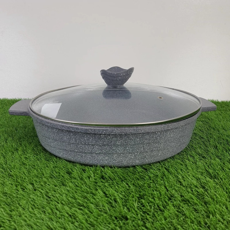 تابه دودسته گرانیتی سایز 32 پیلو خاکستری PILAU مدل هپی ارسال رایگان