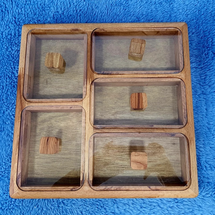 جعبه پذیرایی یا تی بگ 5 خانه چوبی کد 11025