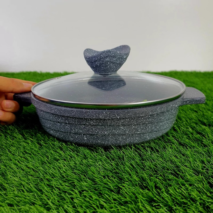 تابه دودسته گرانیتی سایز 20 پیلو خاکستری PILAU مدل هپی ارسال رایگان