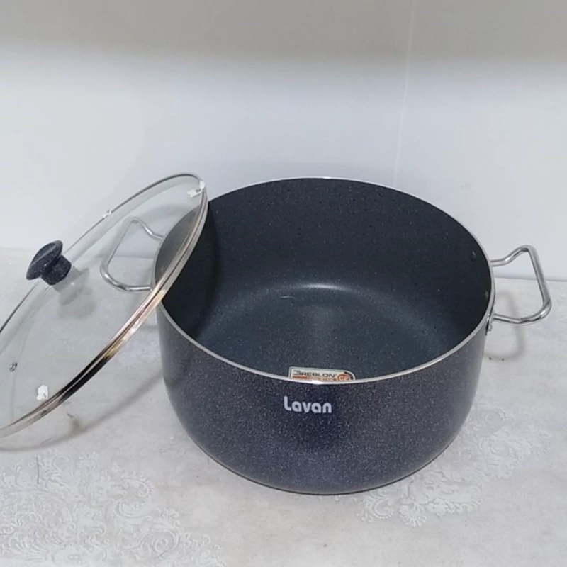 قابلمه گرانیتی سایز 34 درب شیشه ای مدل تیتان برند لاوان LAVAN ارسال رایگان
