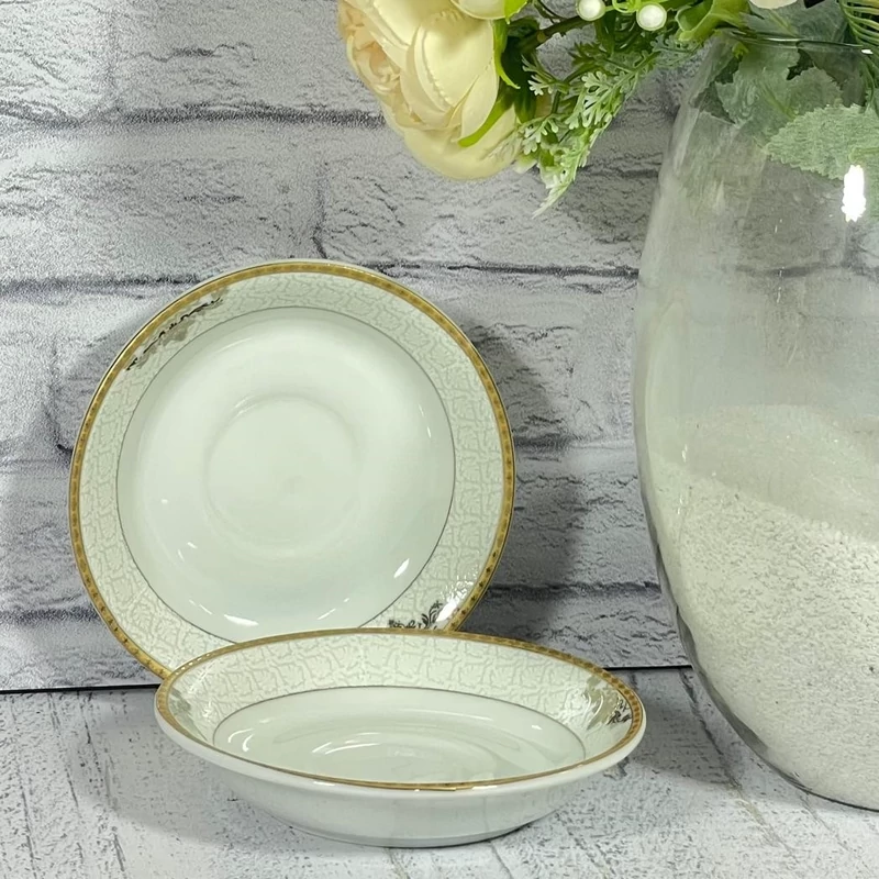 نعلبکی چینی طلایی پارس کد 476 بسته 6 عددی با ارسال رایگان