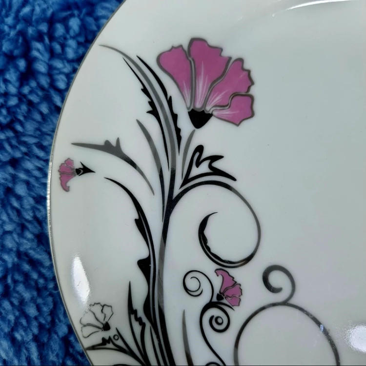 پیش دست تخت سایز 17 چینی طرح پارس کد 974 در بسته 6 عددی