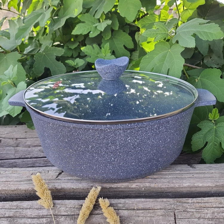 قابلمه گرانیتی سایز 32 پیلو خاکستری PILAU طرح اسنو هپی ارسال رایگان