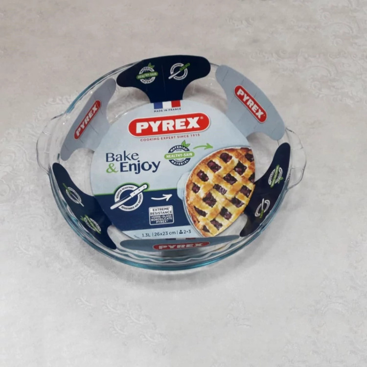 پیتزا خوری پیرکس فرانسه طرح کلاسیک 26 در 23 سانت PYREX