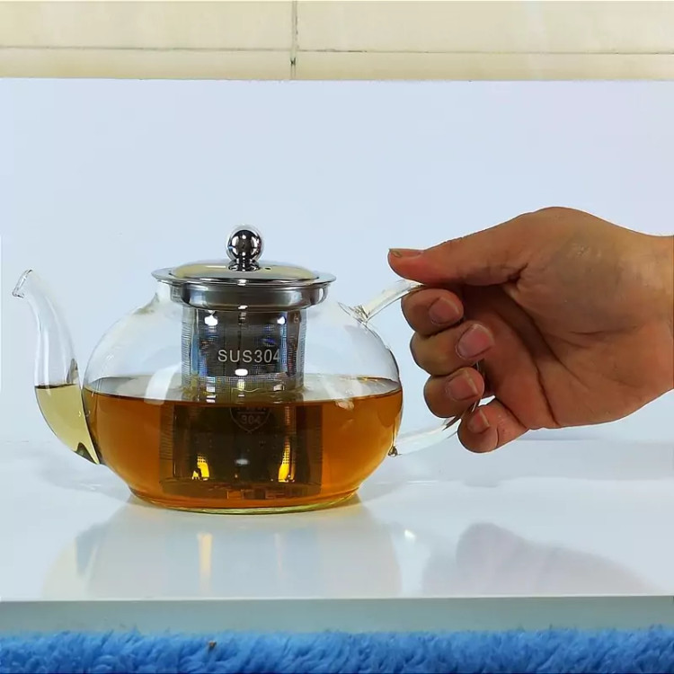قوری پیرکس 1100 میلی لیتر درب استیل مدل G11
