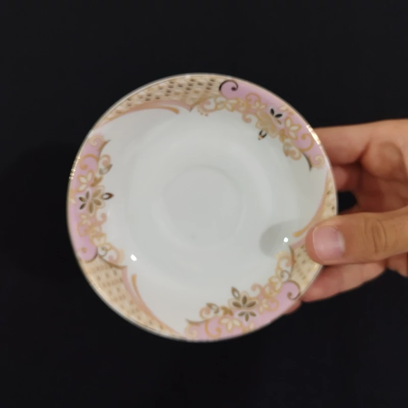 نعلبکی چینی واتسون مدل صدف صورتی بسته 6 عددی با ارسال رایگان