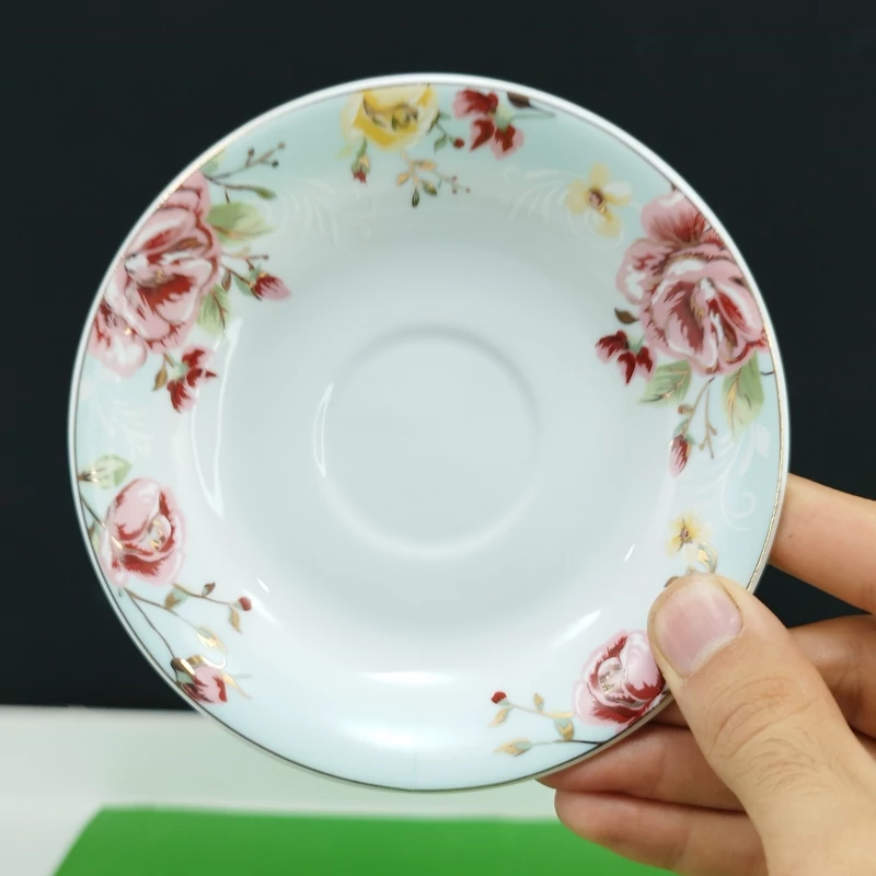 نعلبکی چینی تقدیس مدل گل کاملیا بسته 6 عددی ارسال رایگان