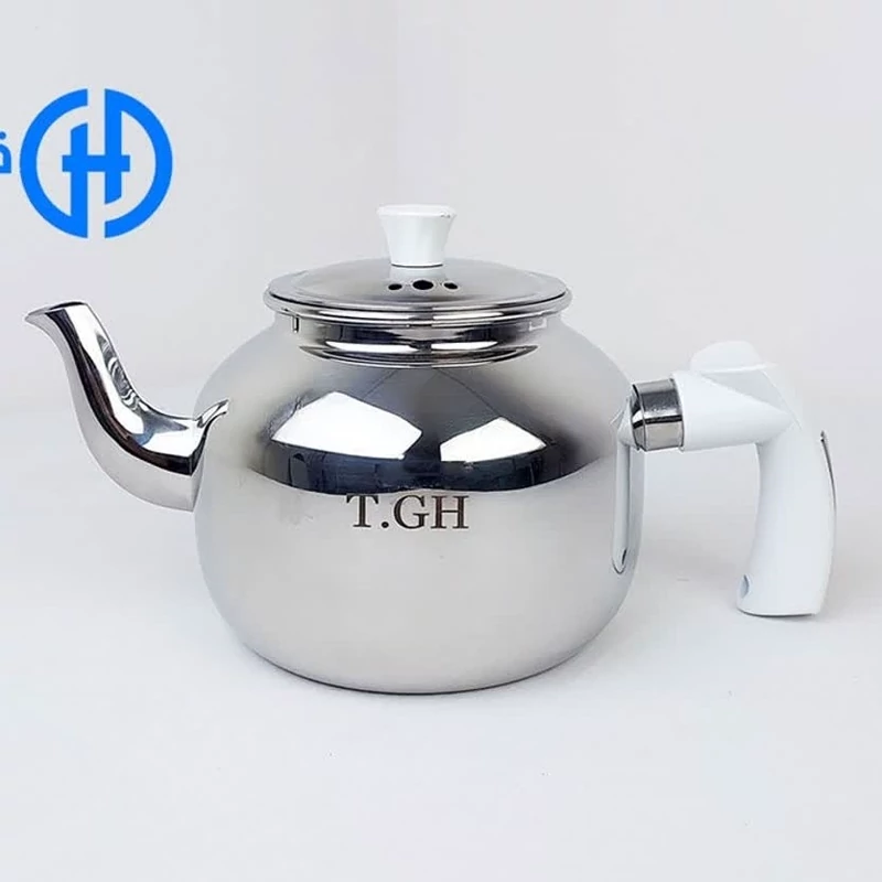 قوری استیل 1.5 لیتر کف چدن قیطاسی کد 2075