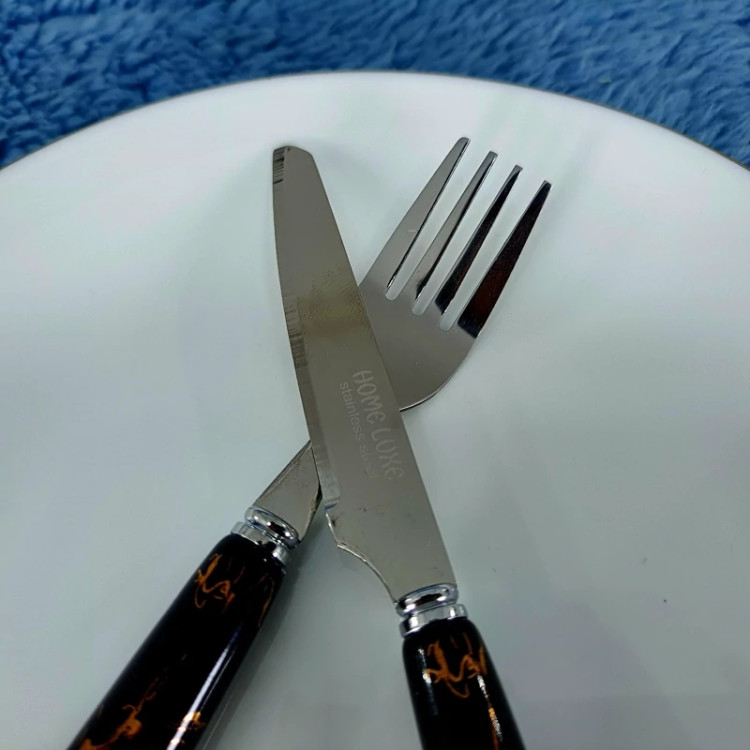 ست کارد و چنگال سرامیک مشکی HOME LUXE هوم لوکس مدل 9002