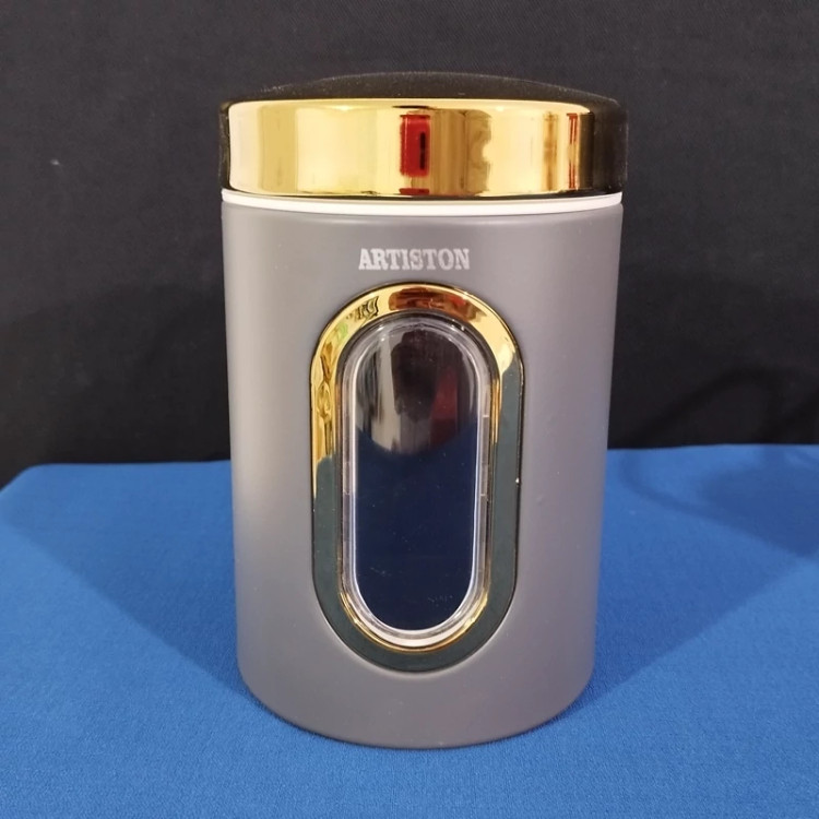 ست 8 پارچه ادویه و حبوبات استیل آرتیستون درب طلا کد 8566