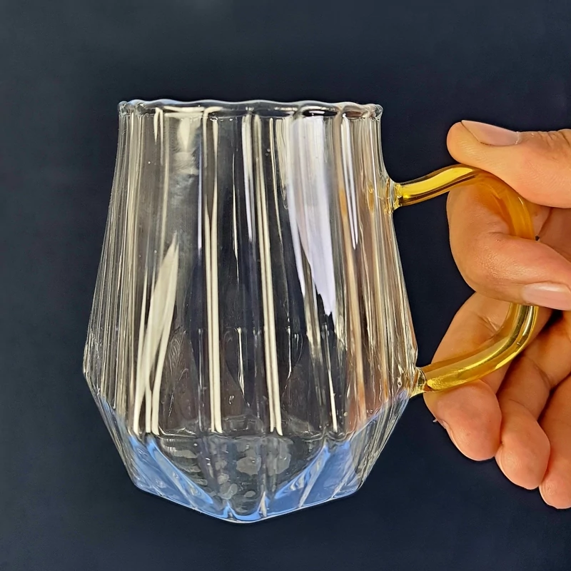 ست پارچ و لیوان پیرکس دسته طلایی ناتالی NATALY با سینی چوبی مدل 5508/8 بسته 8 عددی