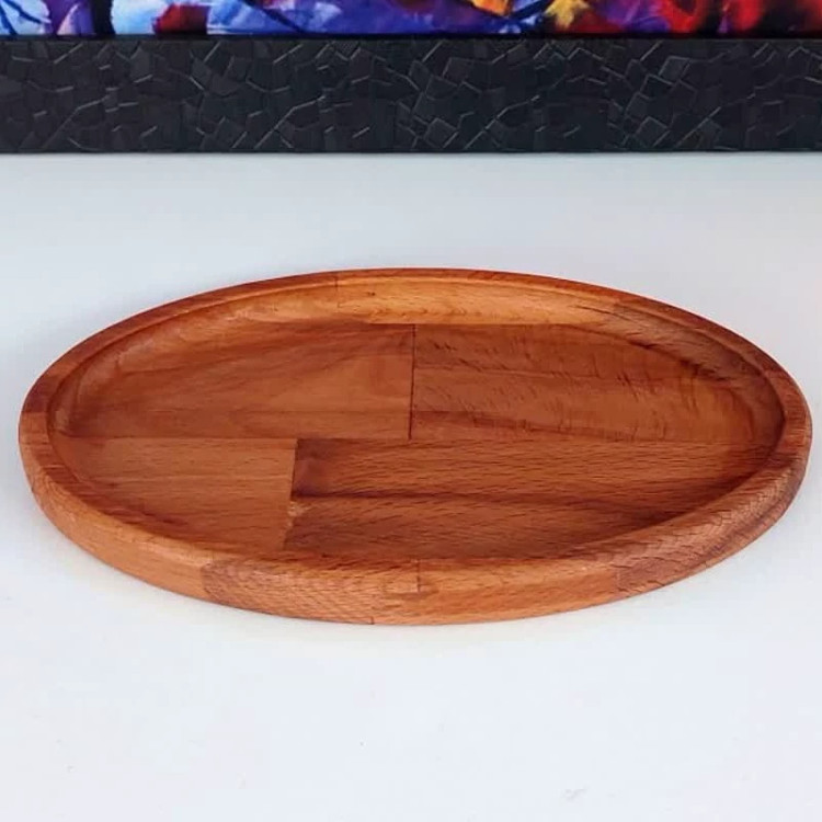 سینی بیضی چوبی ساده راش گرجستان کد 5005 با ارسال رایگان