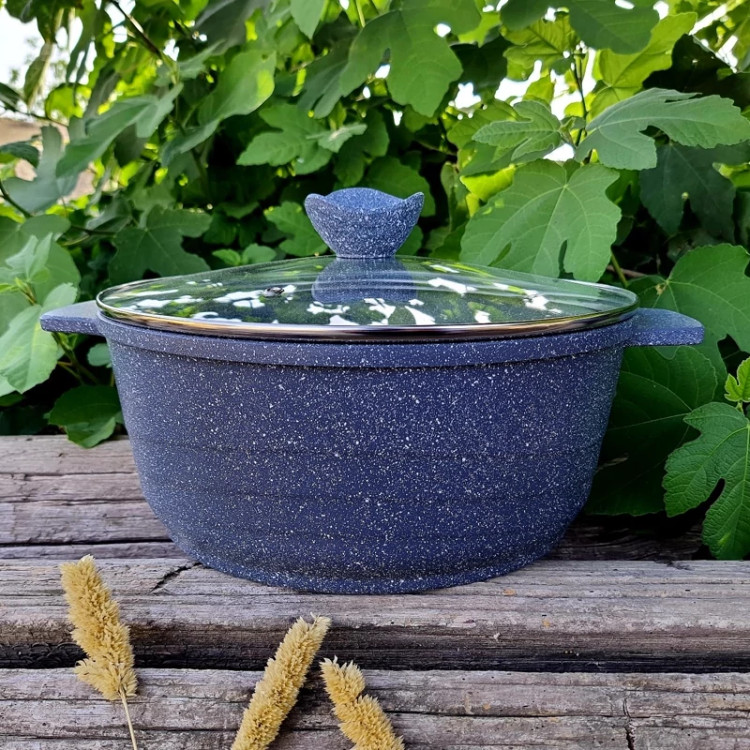 قابلمه گرانیتی سایز 28 پیلو خاکستری PILAU طرح اسنو هپی ارسال رایگان