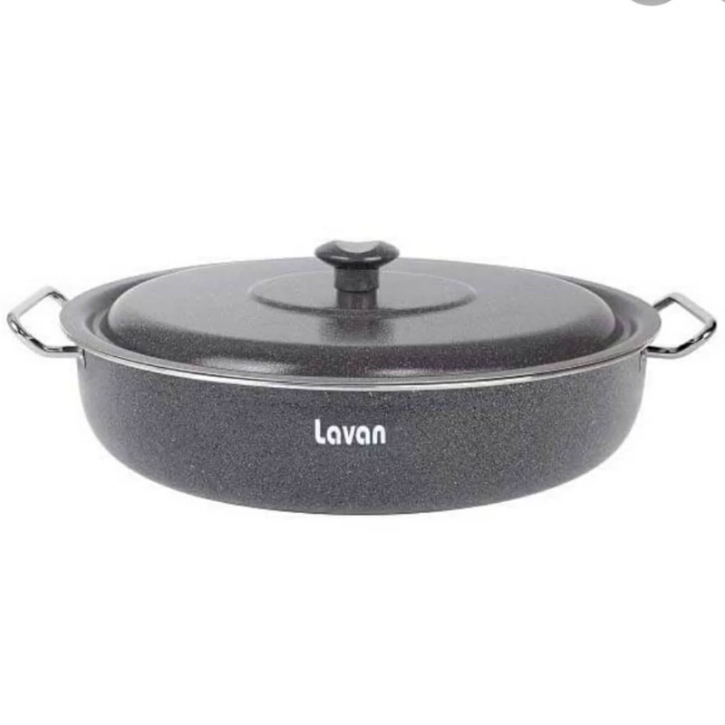 تابه گرانیتی سایز 38 لاوان درب فلزی مدل تیتان طوسی