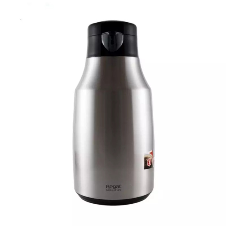 فلاسک 1 لیتر REGAL مدل کندو شیشه دار بدنه استیل رگال