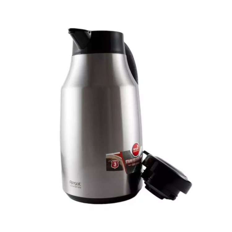 فلاسک 1 لیتر REGAL مدل کندو شیشه دار بدنه استیل رگال