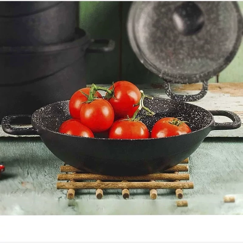 تابه دو دسته چدن سایز 28 نالینو کد 01240 با ضمانت 24 ماهه ارسال رایگان
