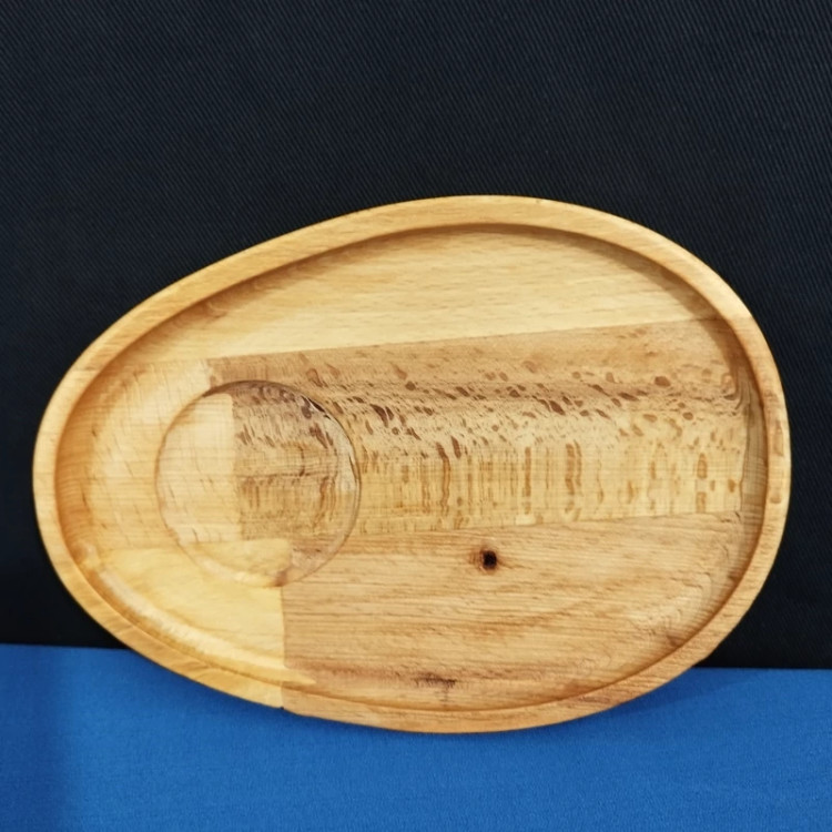 بیسکویت خوری بیضی چوبی راش گرجستان کد 5041 بسته 1عددی