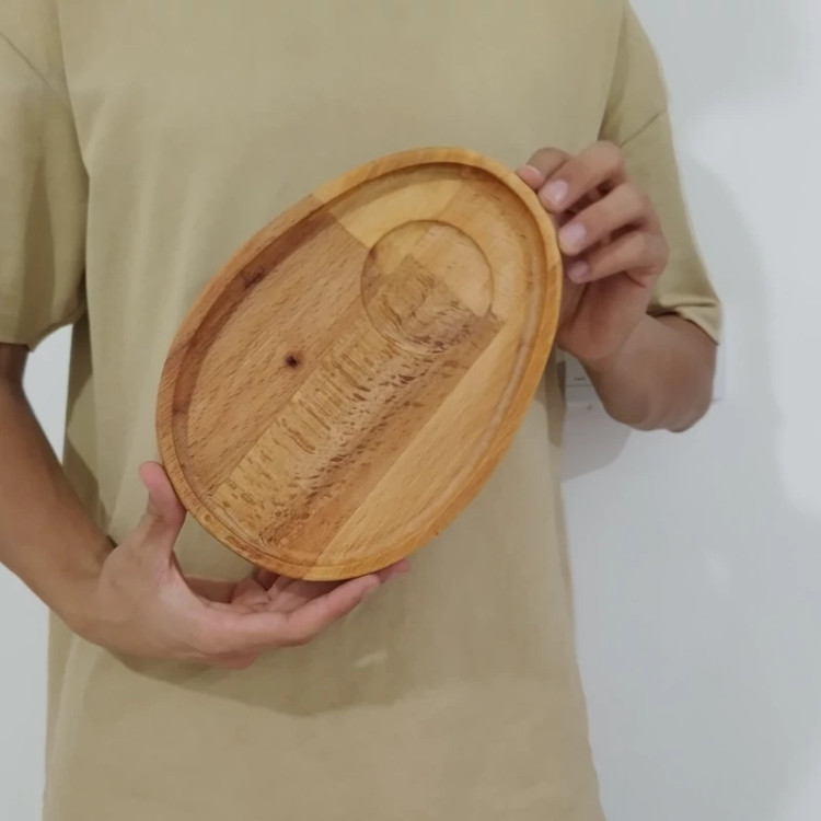 بیسکویت خوری بیضی چوبی راش گرجستان کد 5041 بسته 1عددی
