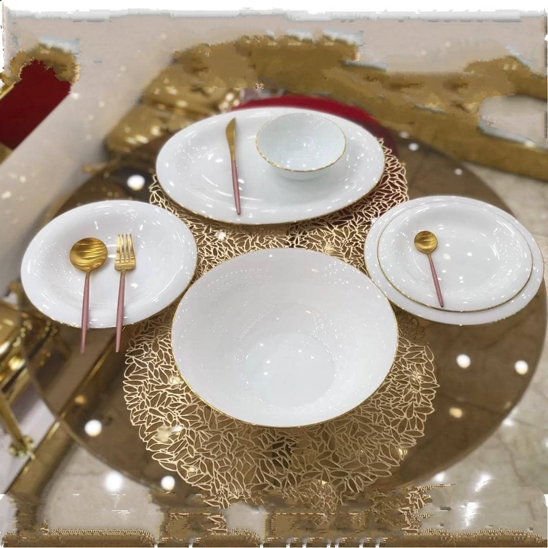 سرویس آرکوپال 26 پارچه سفید لب طلا قالب لادن ارسال رایگان