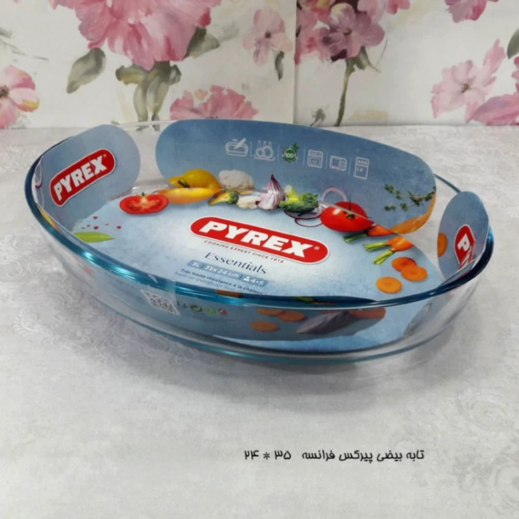 تابه بیضی پیرکس فرانسه سایز 35 در 24 کد 346