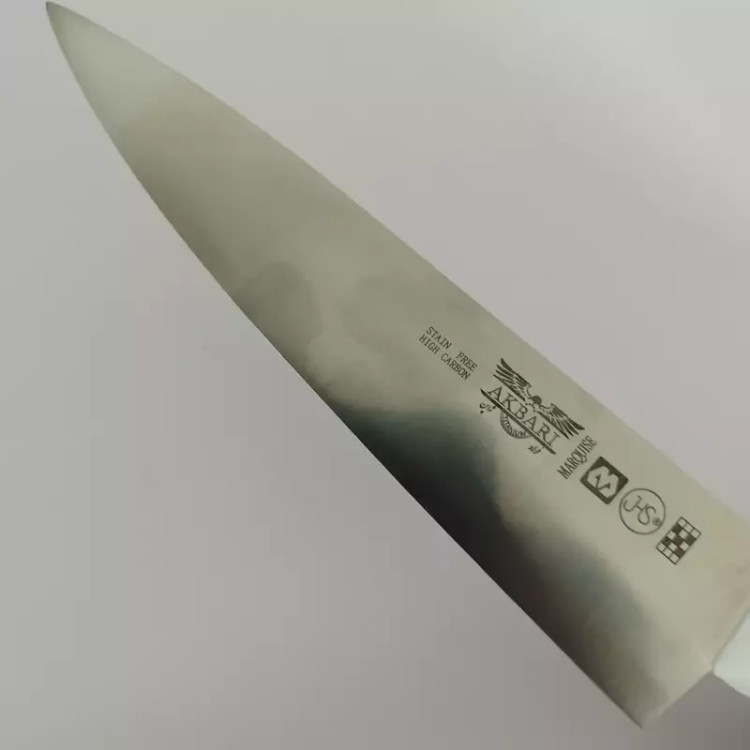 چاقو آشپزخانه اکبری دسته سفید کد 87A بسته 1 عددی