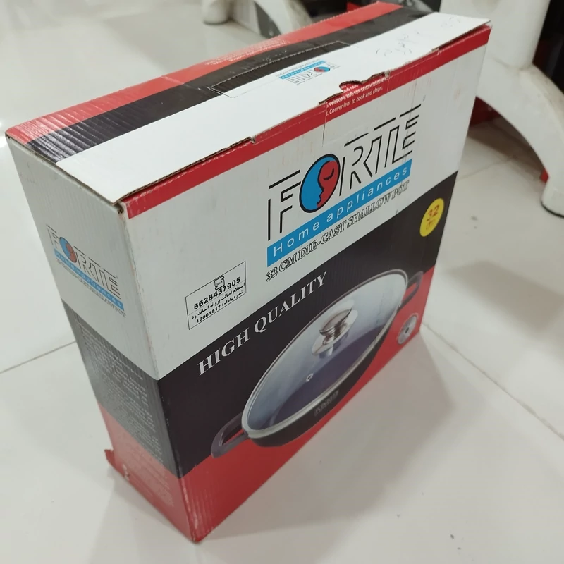 تابه گرانیتی دو دسته سایز 32 برند فورته مشکیFORTE