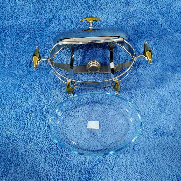 سوفله استیل پایه طلایی النا بیضی کوچک کد 805SG با ارسال رایگان