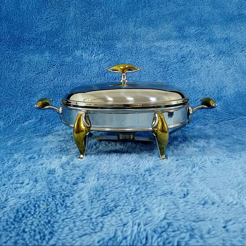 سوفله استیل پایه طلایی النا بیضی کوچک کد 805SG با ارسال رایگان