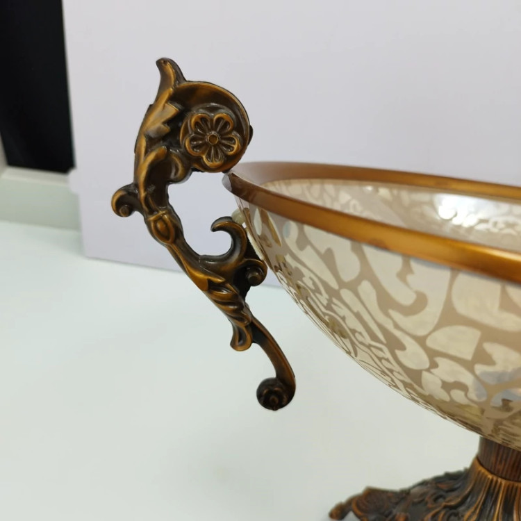 کاسه میوه بزرگ دلوین طلایی کد 001