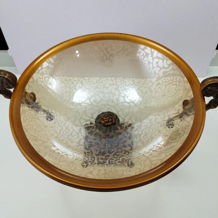 کاسه میوه بزرگ دلوین طلایی کد 001