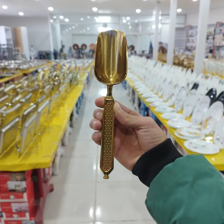قاشق آجیل تمام فلزی طلایی کد 110G بسته 1 عددی