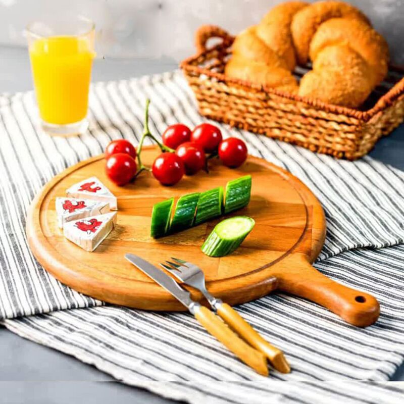 تخته پیتزا دسته دار چوبی MWM کد 11018 با چوب راش گرجستانی