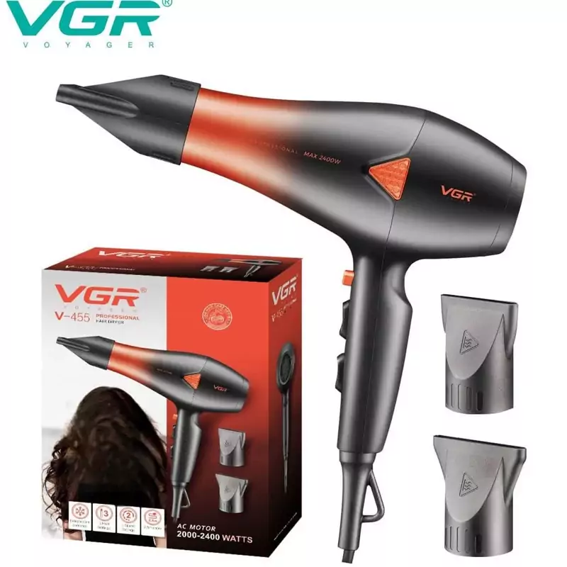 سشوار حرفه ای وی جی آر مدل V-455 ارسال رایگان