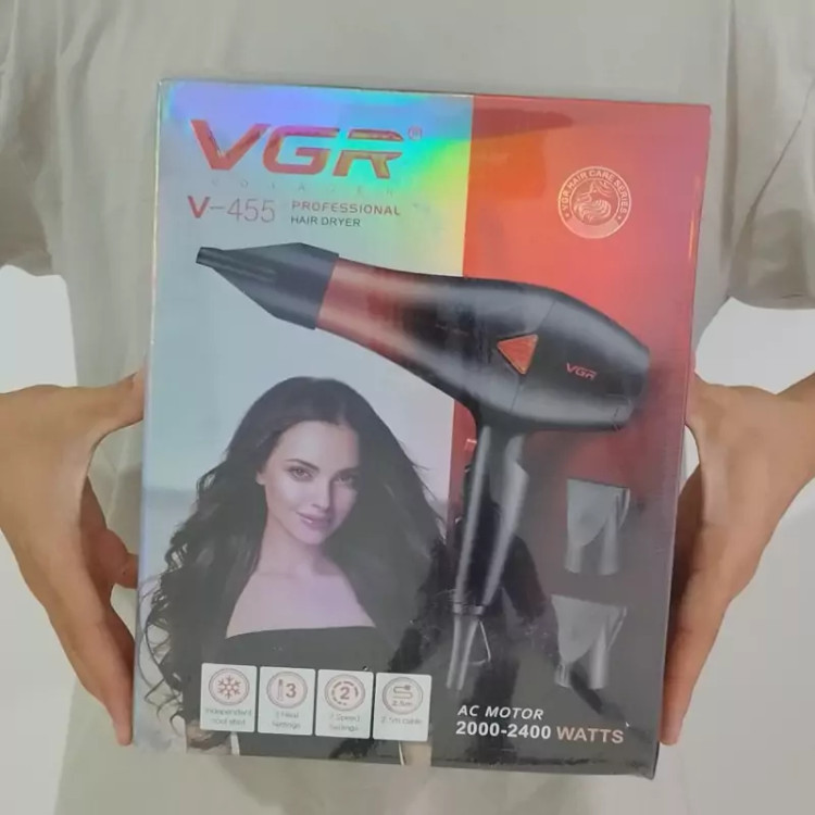 سشوار حرفه ای وی جی آر مدل V-455 ارسال رایگان