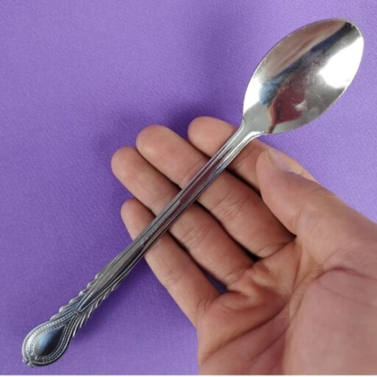 قاشق شربت استیل وکیوم مدل دلی بسته 12 عددی