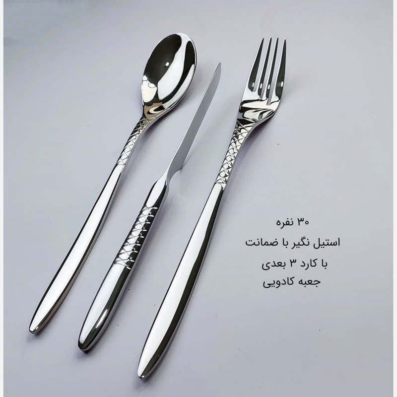 سرویس قاشق چنگال استیل 155 پارچه رولنزا کد A44D با ضمانت 18 ماهه ارسال رایگان