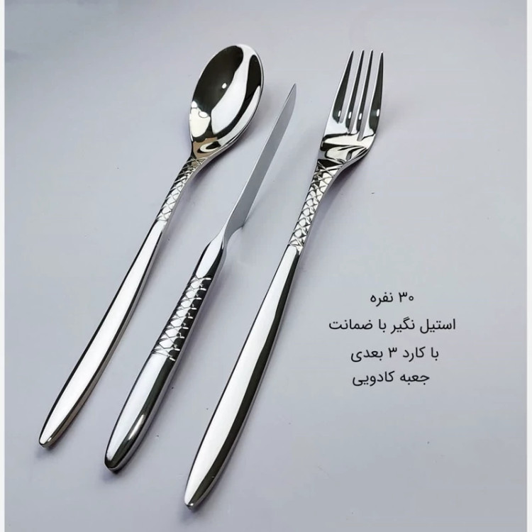 سرویس قاشق چنگال استیل 155 پارچه رولنزا کد A44D با ضمانت 18 ماهه ارسال رایگان